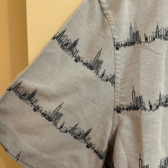 Original Penguin Patterned City Scape Sky Line Men's Shirt - Picture 4 of 7